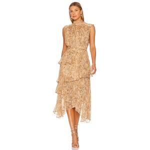 Shona Joy Louise Sleeveless Ruched Asymmetric Midi Dress